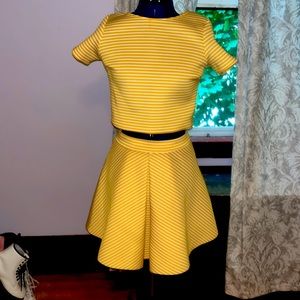 Two piece crop top with skater skirt